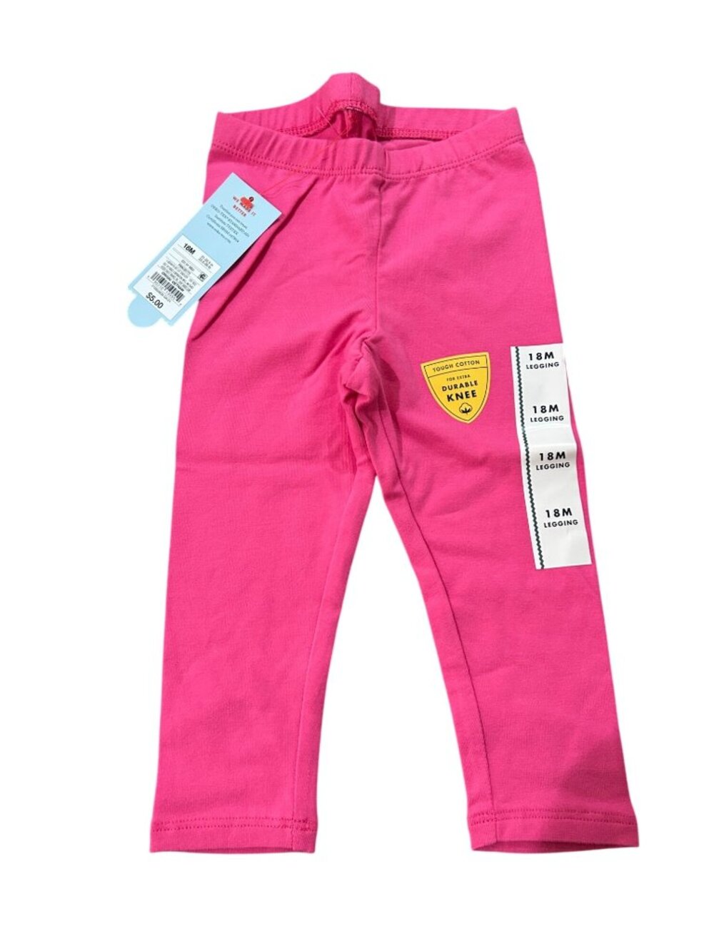 NWT Toddler Girls' Solid Leggings - Cat & Jack Dark Pink 18M: Midweight Cotton